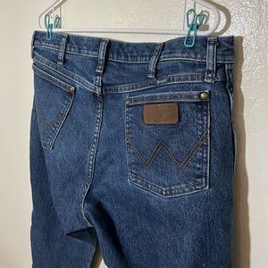 Wrangler Premium Performance Cowboy Regular Fit Blue Mens Straight Jeans 36 x 30